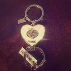 Coach Turn lock Heart Keychain